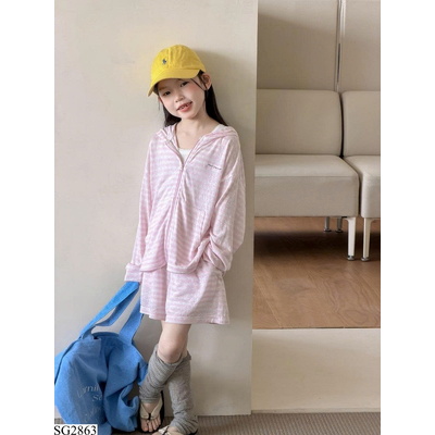 SG2863 SET ÁO KHOÁC LIỀN MŨ VÀ QUẦN SHORT CHO BÉ AMBB