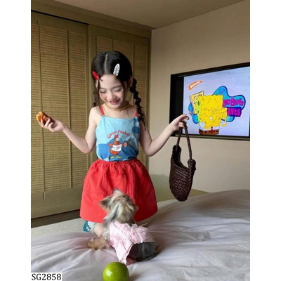 SG2858 ÁO 2 DÂY GÀ CON MIX CV GIÓ