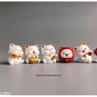 PK1426 SET 6 MÈO MAY MẮN MINI TRANG TRÍ