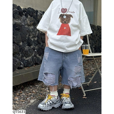 QT5631 QUẦN SHORT JEANS RÁCH CÁ TÍNH
