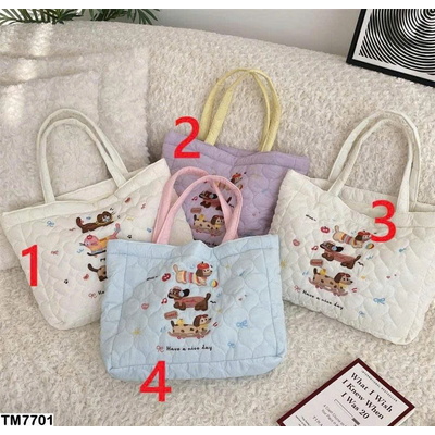 TM7701 TÚI TRẦN BÔNG THÊU CÚN