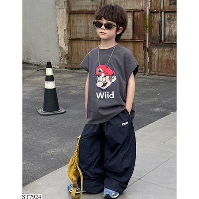 ST7924 ÁO TANKTOP MARIO MIX QUẦN GIÓ CARO BT