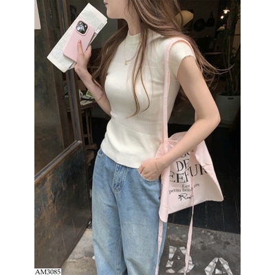 AM3085 ÁO CỘC NỮ DỆT KIM CỔ TRÒN