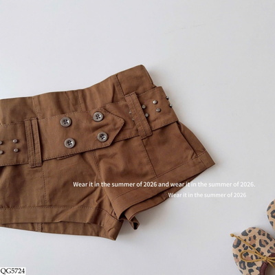 QG5724 QUẦN SHORT CÓ THẮT LƯNG CHO BÉ