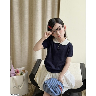 AG9989 ÁO MONTOGHI DỆT CỔ SEN AMBB
