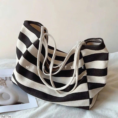 TM7734 TÚI TOTE KẺ SỌC
