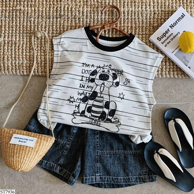ST7936 SET ÁO BALO MIX QUẦN JEAN CHO BÉ