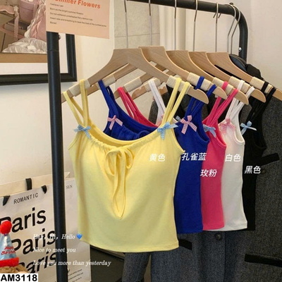 AM3118 SET 2 ÁO 2 DÂY CROPTOP ĐÍNH NƠ XINH