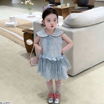 SG2895 SET ÁO CỔ THỦY THỦ CHÂN VÁY NGẮN BG