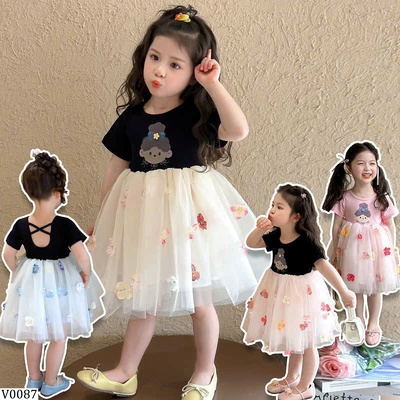 V0087 VÁY BÉ PHỐI VOAN