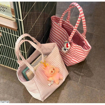 TM7749 TÚI TOTE KẺ TONE HỒNG