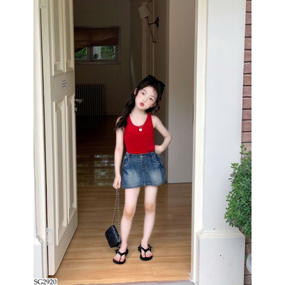 SG2920 ÁO SÁT NÁCH MIX CHÂN VÁY JEAN
