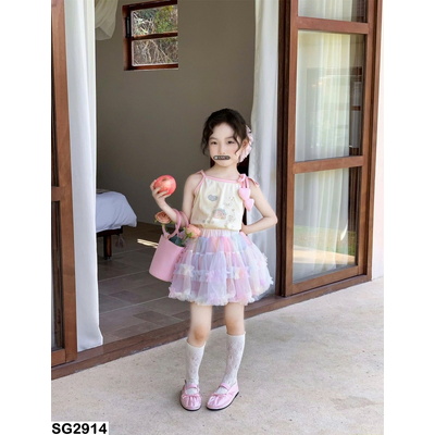 SG2914 ÁO 2 DÂY MIX CV TUTU SẮC MÀU