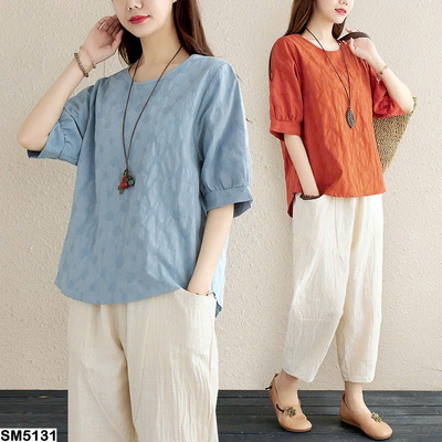 SM5131 SET ÁO LANH TAY LỠ MIX QUẦN BAGGY VẢI