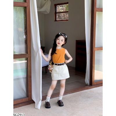 SG2913 ÁO SÁT NÁCH MIX CV CHẤM BI