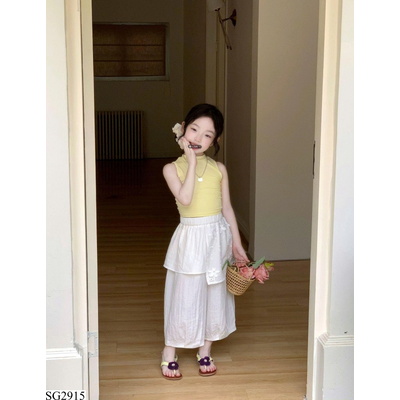 SG2915 SÉT ÁO VÀNG MIX BAGGY ĐŨI TRẮNG