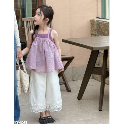 SG2924 ÁO BABYDOLL TÍM MIX QUẦN SUÔNG