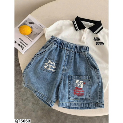 QT5653 QUẦN SHORT JEAN  TÚI THỎ