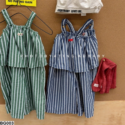 BG003 ÁO 2S LIỀN QUẦN YẾM SUÔNG KẺ NHÀ ADBABY ZHILI