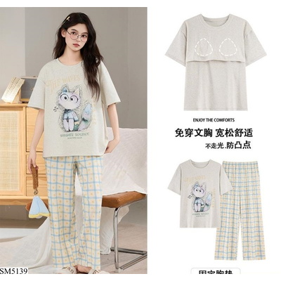 SM5139 BỘ MẶC NHÀ HOẠT HÌNH QUẦN DÀI CAO CẤP