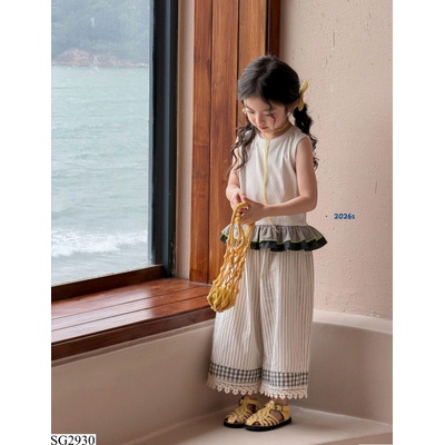 SG2930 SÉT BABYDOLL KẺ SỌC VIỀN BÈO