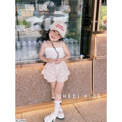SG2936 ÁO 2 DÂY PHỐI QUẦN SHORT CHO BG