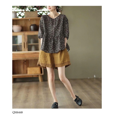 QM6448 QUẦN SHORT NỮ VIỀN REN FORM RỘNG