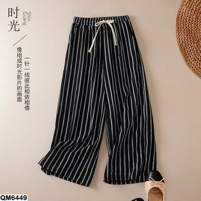 QM6449 QUẦN ỐNG RỘNG KẺ SỌC