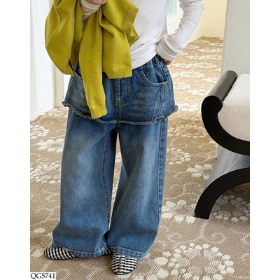 QG5741 QUẦN JEANS BAGGY GIẢ 2 LỚP RÁCH AMBB