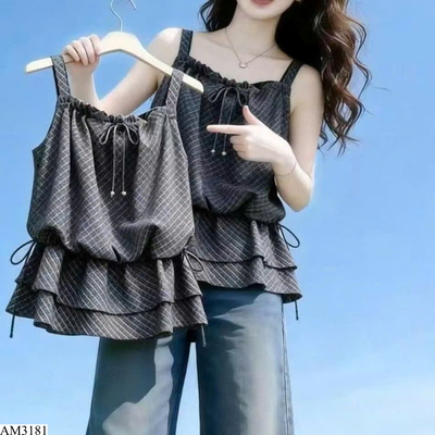 AM3181 ÁO 2 DÂY TẦNG FORM BABYDOLL