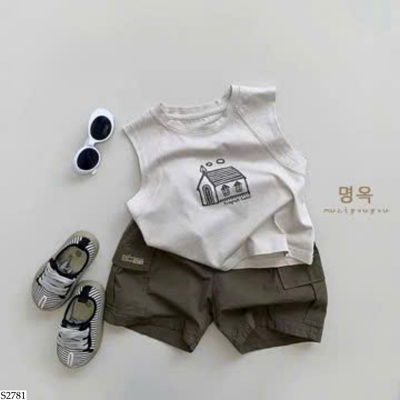 S2781 SET ÁO THUN SÁT NÁCH MIX QUẦN ĐÙI RỘNG