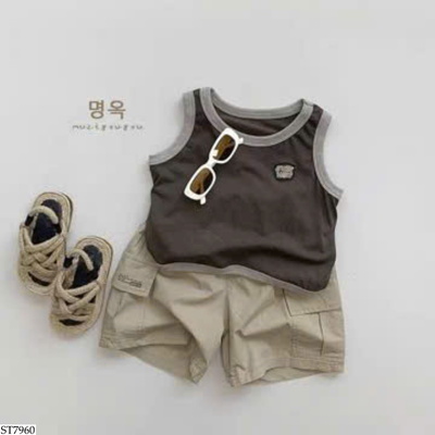 ST7960 SET ÁO SÁT NÁCH MIX QUẦN KAKI