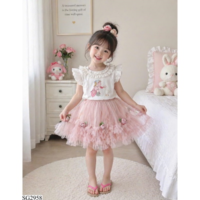 SG2958 ÁO THUN MIX CV VOAN BÁNH BÈO