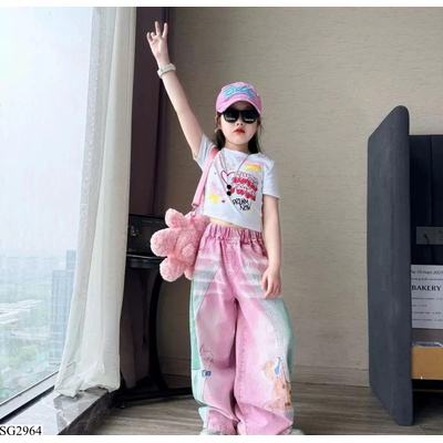 SG2964 SÉT CROPTOP MIX QUẦN SUÔNG SẮC MÀU
