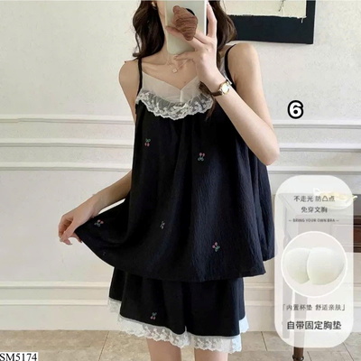 SM5174 BỘ MẶC NHÀ 2 DÂY NỮ KÈM BRA