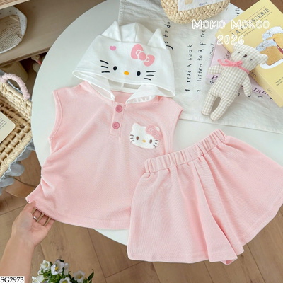 SG2973 SET ÁO TAY NGẮN CÓ MŨ MIX QUẦN
