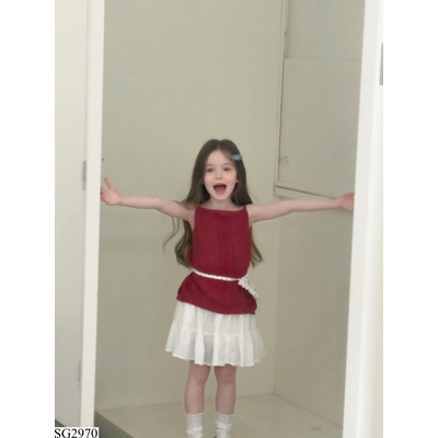 SG2970 ÁO 2 DÂY DỆT KIM MIX CHÂN VÁY