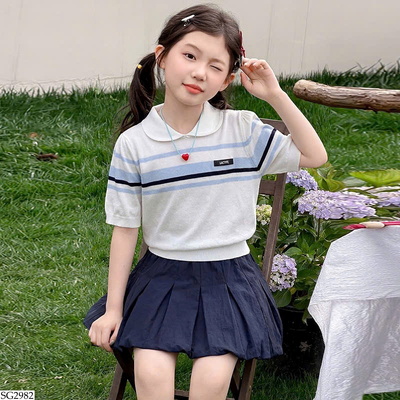 SG2982 SET ÁO LEN LỤA MỎNG MIX CHÂN VÁY