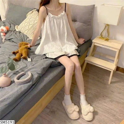 SM5191 SET ĐỒ NGỦ 2 DÂY TRẮNG HOT TREND