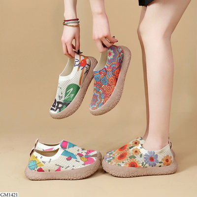 GM1421 GIÀY LƯỜI ĐẾ MỀM HOẠ TIẾT