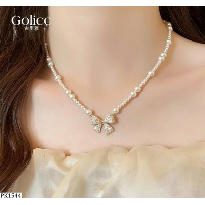 PK1544 DÂY CHUYỀN NGỌC TRAI NƠ ĐÁ GOLIC