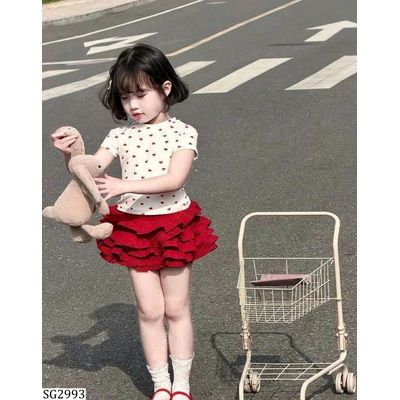 SG2993 SÉT ÁO TRÁI TIM MIX QUẦN VÁY TQKIDS