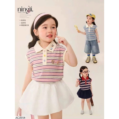 AG0018 ÁO POLO KẺ SÁT NÁCH CHO BÉ