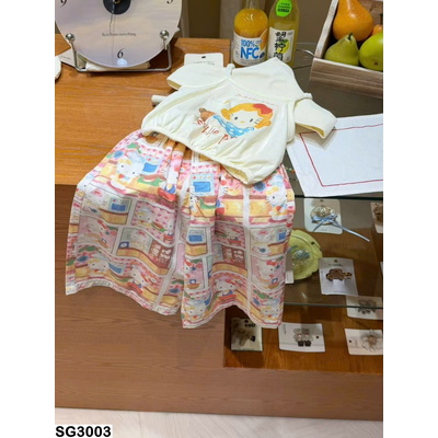SG3003 SET ÁO CÔ GÁI PHỐI QUẦN HELLO KITTY CHO BÉ GÁI