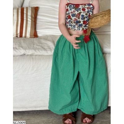 SG3009 ÁO CROPTOP 2 DÂY HOA VÀ QUẦN SUÔNG CHENGLA