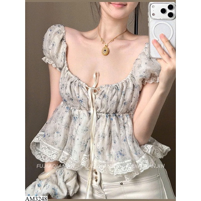 AM3248 ÁO KIỂU BABYDOLL PHỐI REN