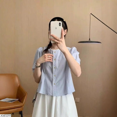 AM3255 ÁO SƠ MI TAY PHỒNG VIỀN REN