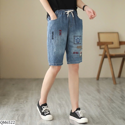 QM6522 BST QUẦN NGỐ JEAN THÊU