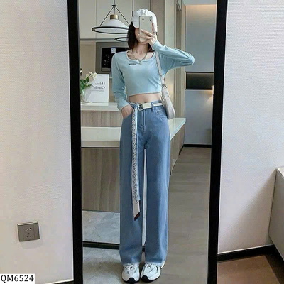 QM6524 QUẦN JEAN DENIM ỐNG SUÔNG