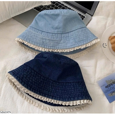 MM1979 MŨ DENIM VIỀN REN CHO NỮ